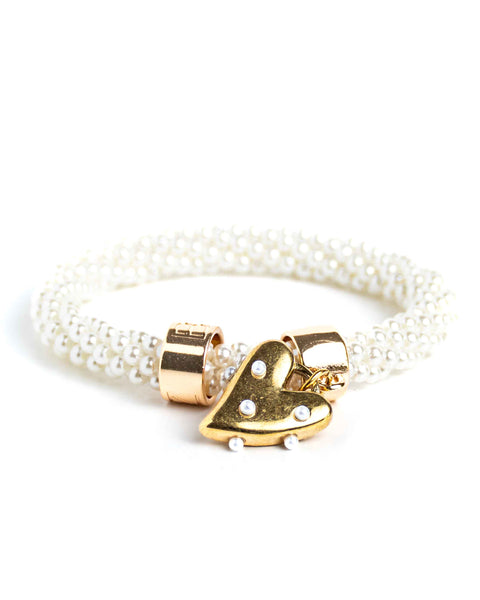 BEADZ LUX - Pearl White Heart (RVS Gold)