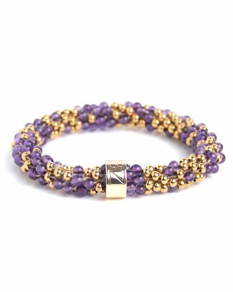 NATURALSTONE BEADZ - Amethyst Gold (RVS gold)